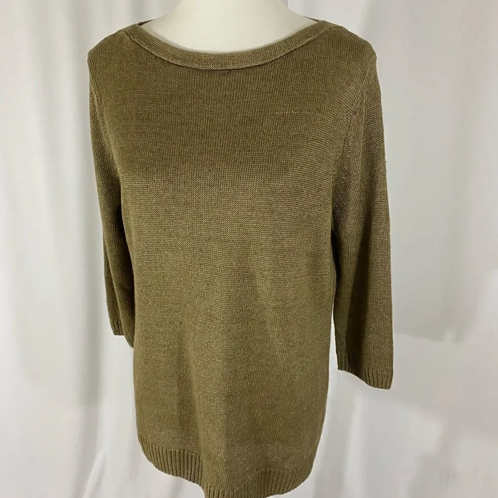 Talbots 💯% Linen Boatneck Sweater - Picture 2 of 8